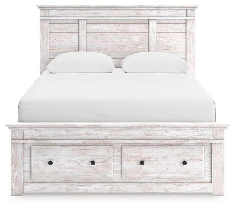 Makidern Queen Panel Storage Bed, Dresser and Mirror