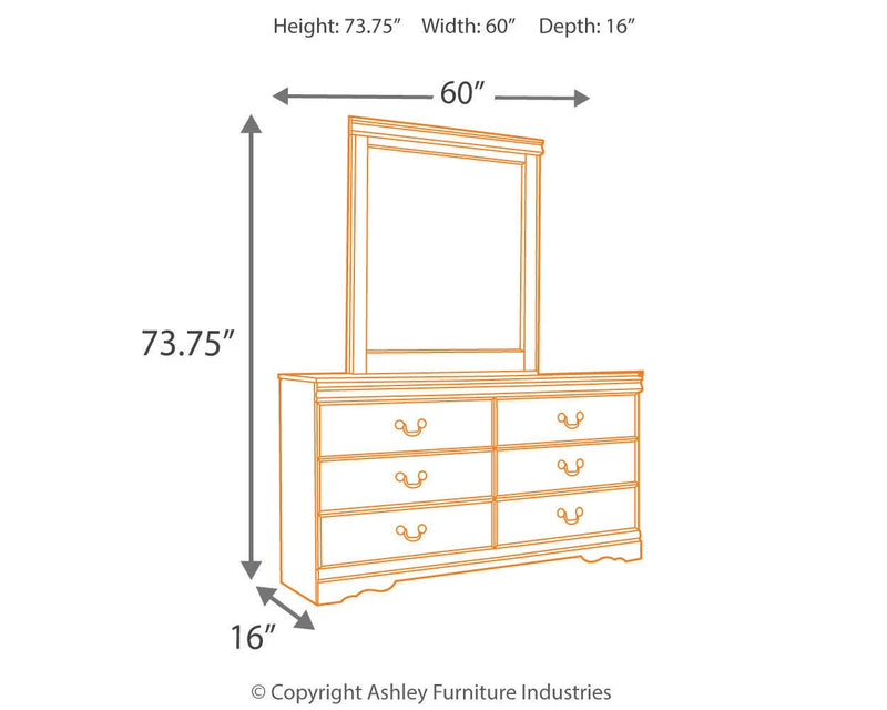 Huey Vineyard Queen Sleigh Headboard with Dresser, Mirror and 2 Nightstands