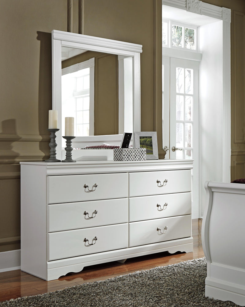 Anarasia Queen Sleigh Bed, Dresser, Mirror and 2 Nightstands