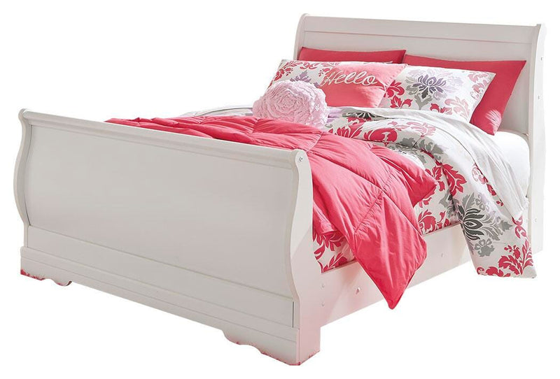 Anarasia Full Sleigh Bed with Dresser and Mirror