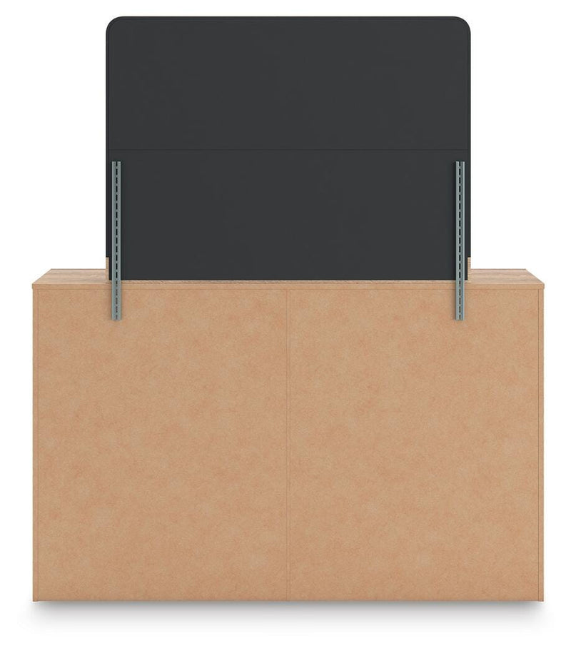 Kinlanni Queen Upholstered Panel Bed, Dresser and Mirror