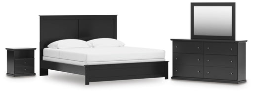 Maribel King Panel Bed, Dresser, Mirror and Nightstand