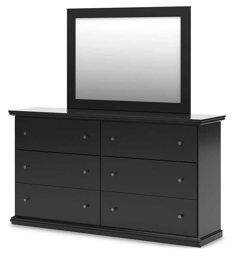 Maribel Queen Panel Bed with Dresser, Mirror and 2 Nightstands