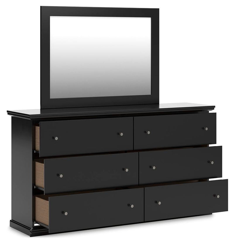 Maribel Full Panel Bed, Dresser, Mirror and Chest