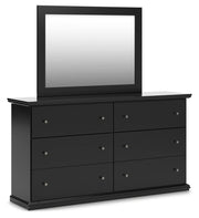 Maribel Queen Panel Bed with Dresser, Mirror and 2 Nightstands