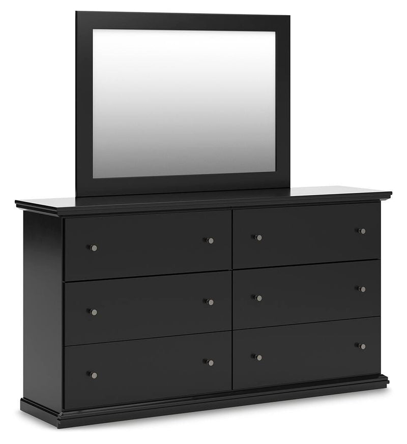 Maribel Queen Panel Bed with Dresser, Mirror and 2 Nightstands