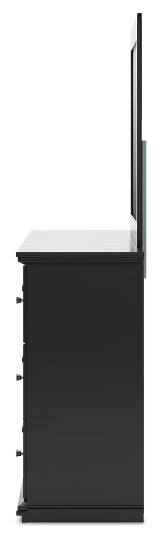 Maribel Queen Panel Bed with Dresser, Mirror and Nightstand