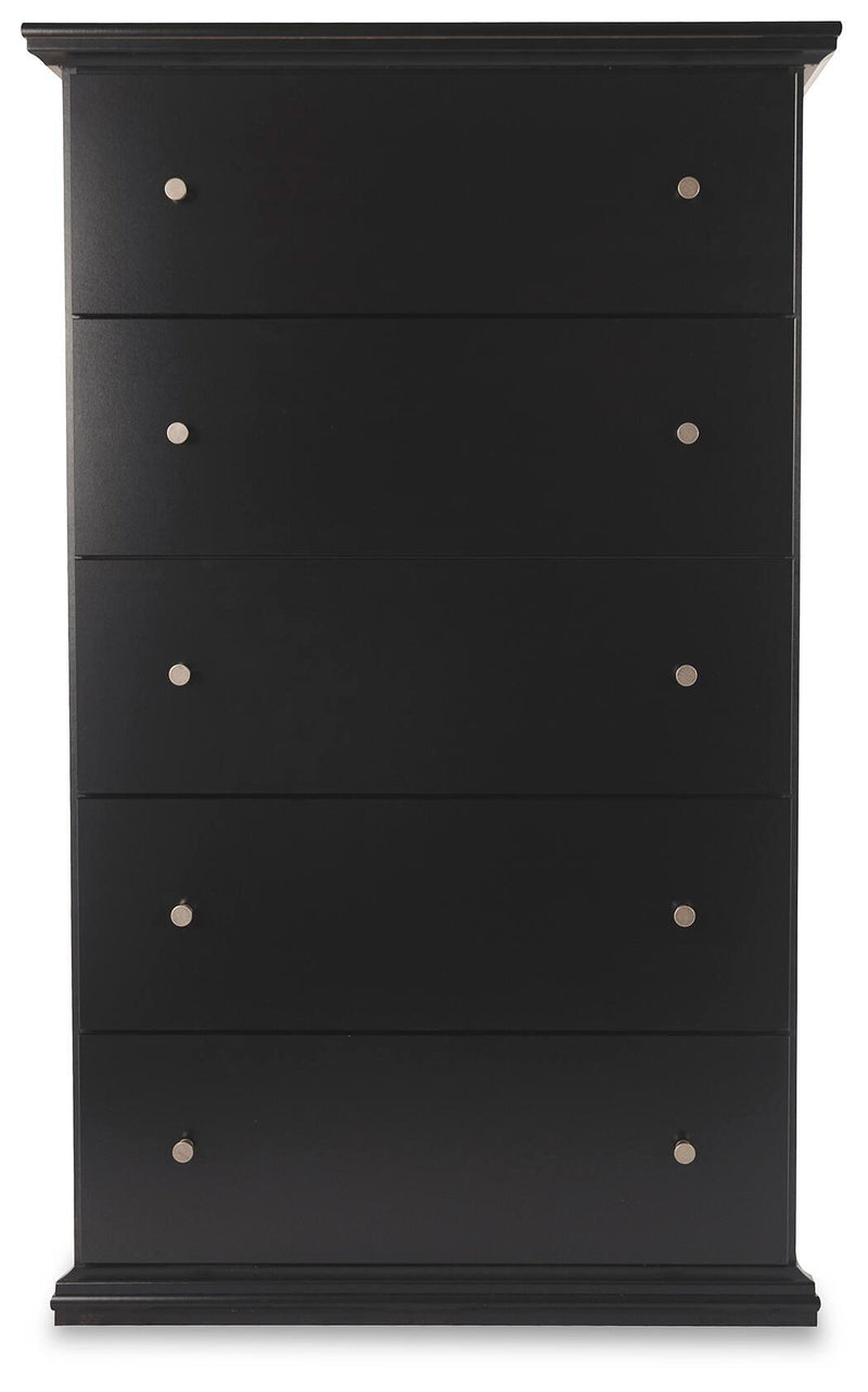 Maribel Queen Panel Bed, Dresser, Mirror, Chest and 2 Nightstands