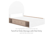 Arloster Twin/Full Side Storage with Rail
