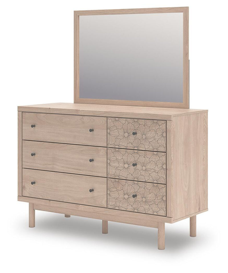 Arloster Full Upholstered Panel Bed, Dresser and Mirror