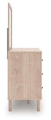 Arloster Full Upholstered Panel Bed, Dresser and Mirror