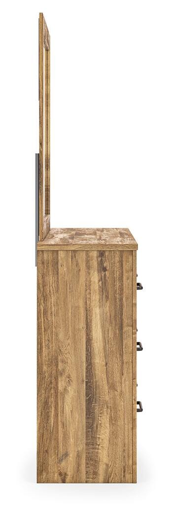 Maystonna Queen Crossbuck Panel Bed, Dresser and Mirror