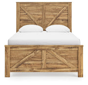 Maystonna Queen Crossbuck Panel Bed, Dresser, Mirror and Nightstand