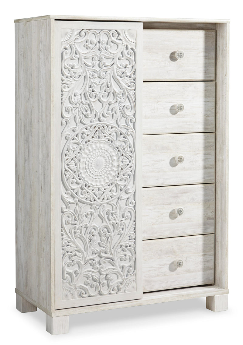 Paxberry Full Panel Bed, Dresser, Mirror and Chest