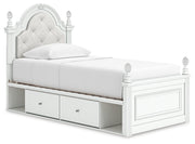 Kozlani Twin Upholstered Panel Bed with Storage