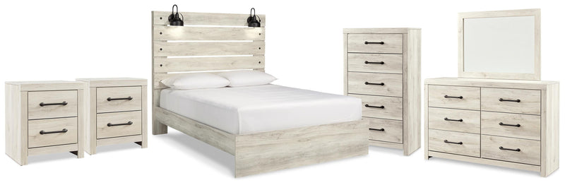 Cambeck Queen Panel Bed, Dresser, Mirror, Chest and 2 Nightstands