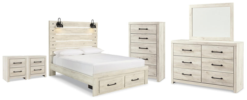 Cambeck Queen Panel Storage Bed, Dresser, Mirror, Chest and 2 Nightstands