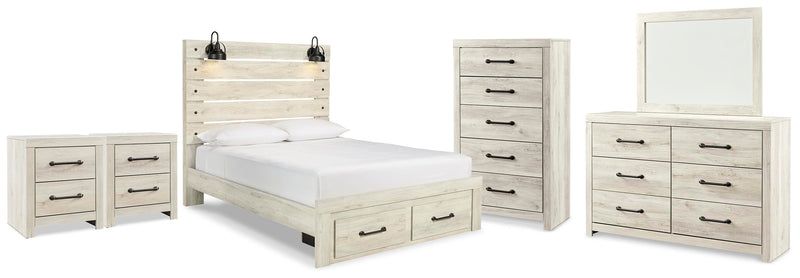 Cambeck Queen Panel Storage Bed, Dresser, Mirror, Chest and 2 Nightstands