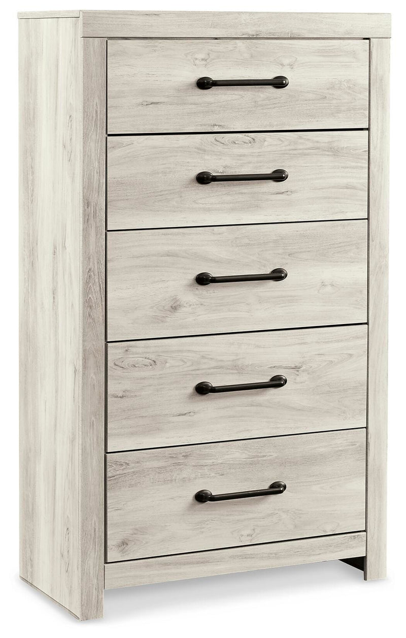 Cambeck Twin Panel Bed with Storage, Dresser, Mirror, Chest and 2 Nightstands