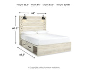 Cambeck Queen Panel Storage Bed and 2 Nightstands