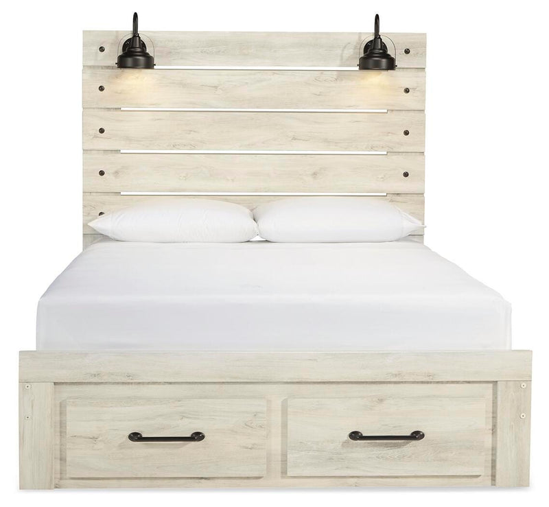 Cambeck Queen Panel Storage Bed, Dresser, Mirror and Nightstand