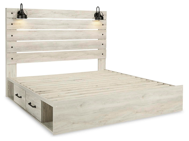 Cambeck King Panel Bed with Storage, Chest and Nightstand