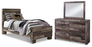 Derekson Twin Panel Bed, Dresser and Mirror