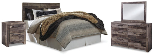 Derekson Queen Panel Headboard, Dresser, Mirror and Nightstand