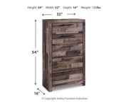 Derekson King Panel Storage Bed, Dresser, Mirror, Chest and 2 Nightstands