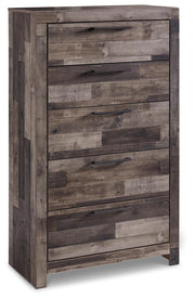 Derekson King Panel Storage Bed, Dresser, Mirror, Chest and Nightstand