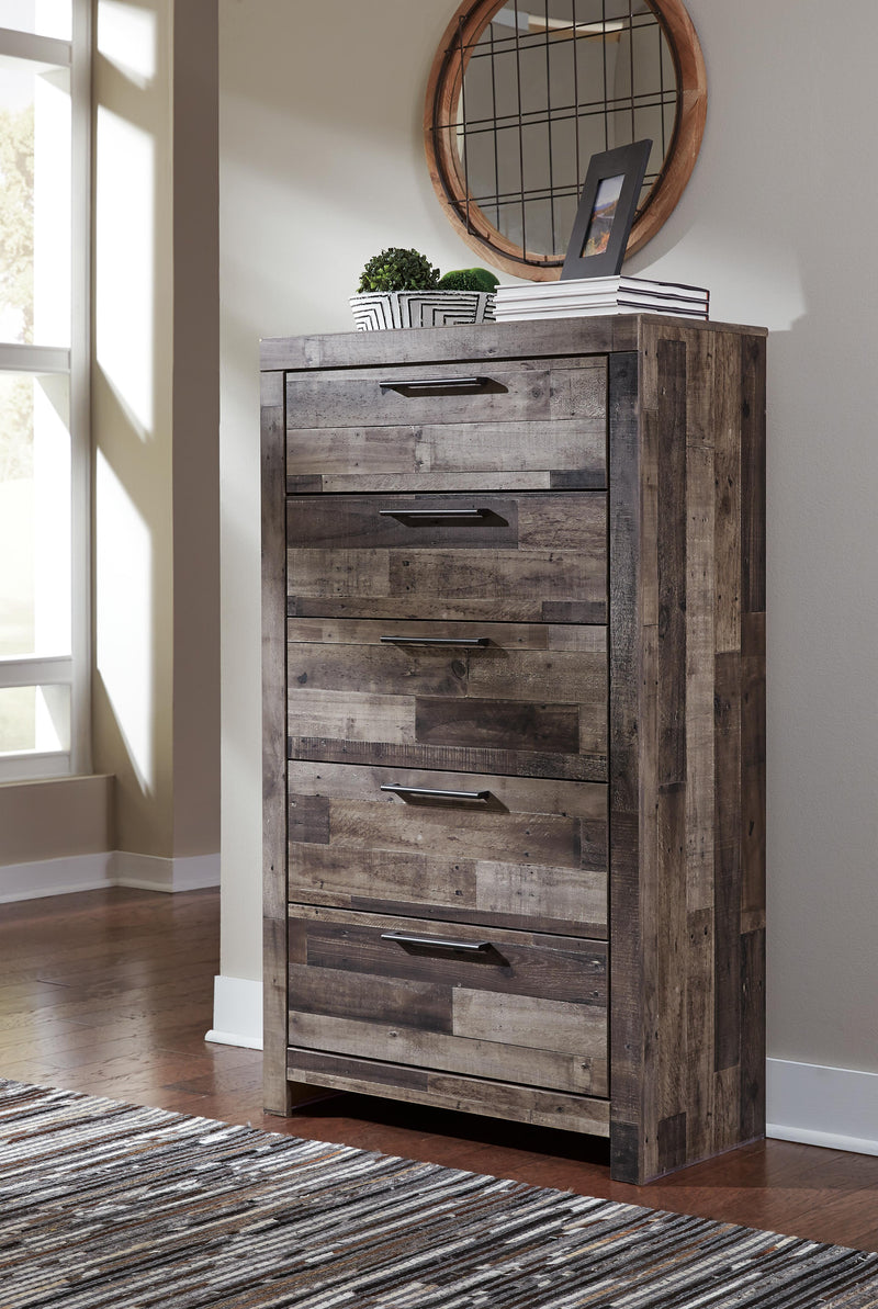 Derekson King Storage Bed, Dresser, Chest and 2 Nightstands