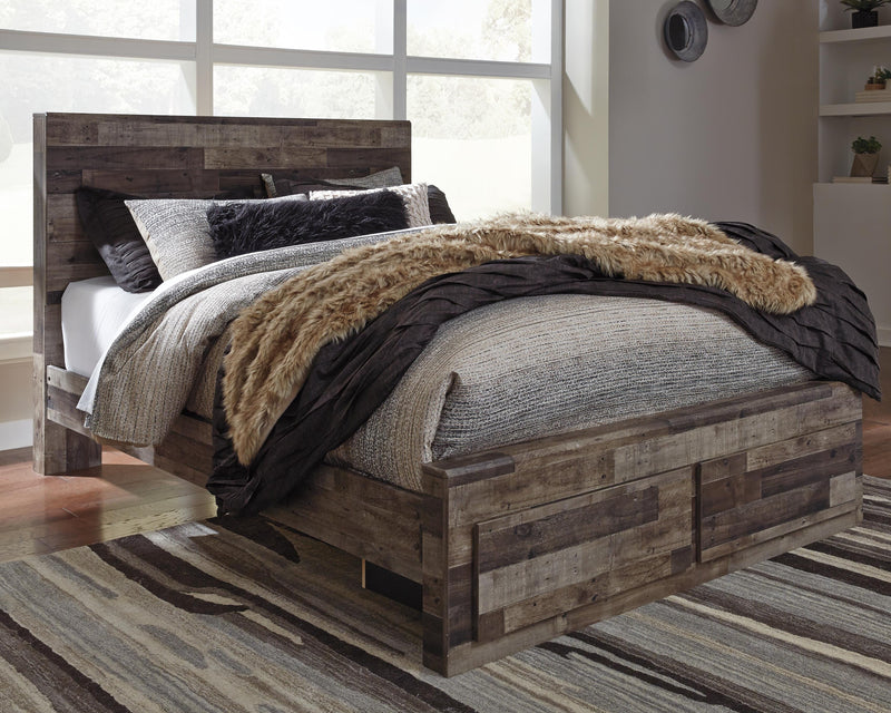 Derekson Queen Storage Bed, 2 Chests and 2 Nightstands