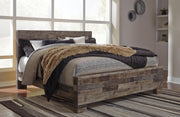 Derekson King Panel Bed, Mirror and Nightstand