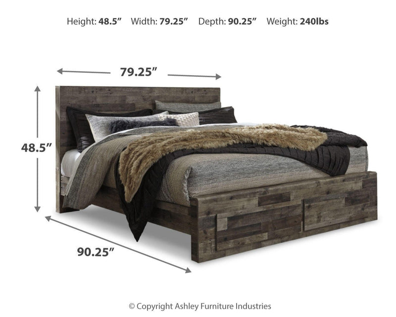 Derekson King Panel Bed, Dresser, Chest and Nightstand