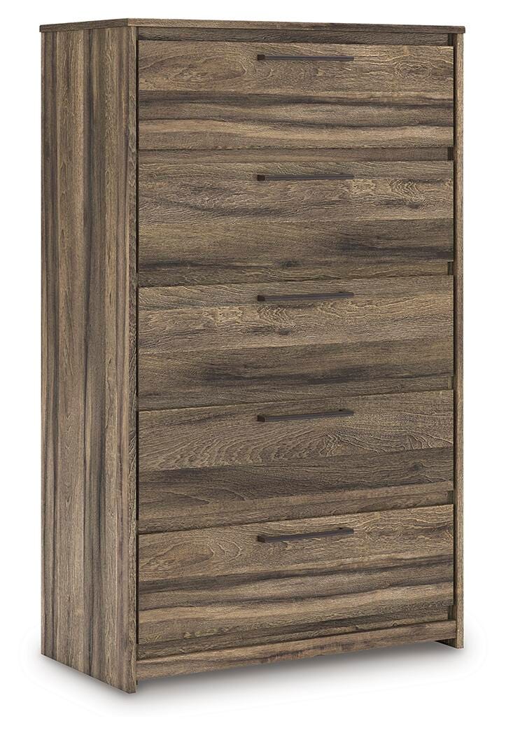 Elbrim King Panel Storage Bed, Chest and Nightstand