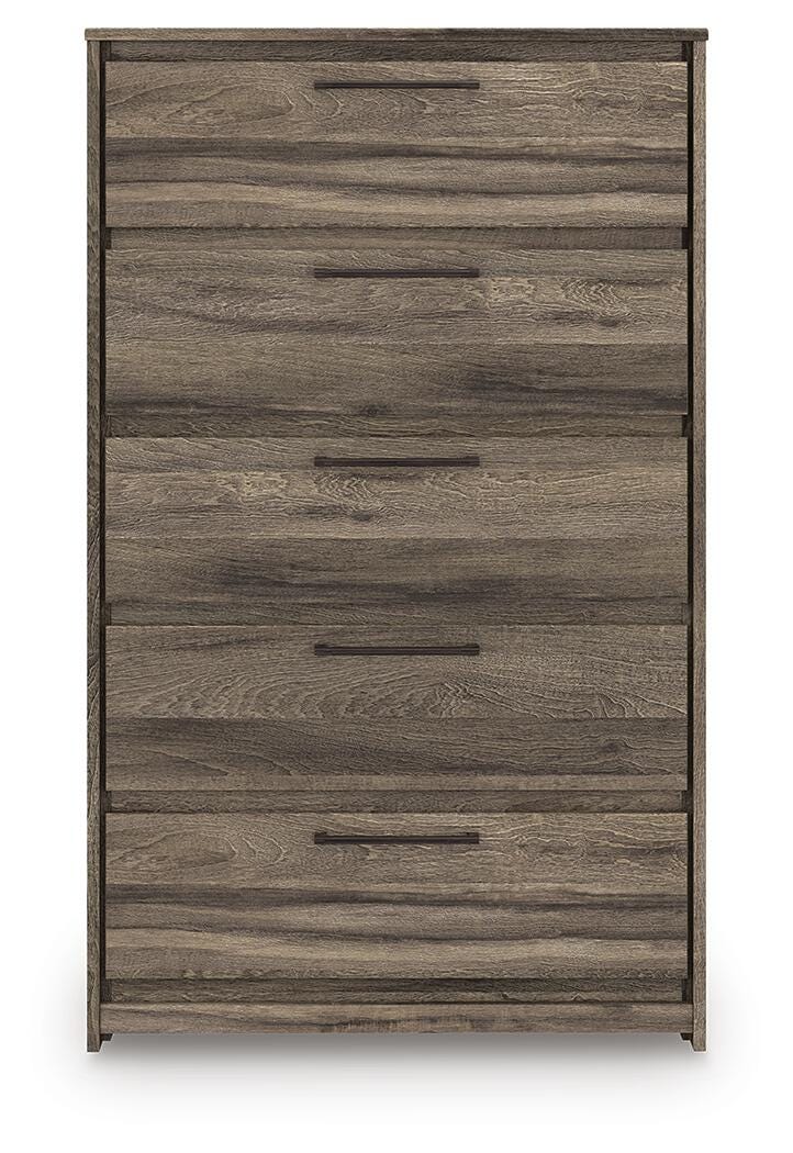 Elbrim King Panel Storage Bed, Chest and Nightstand