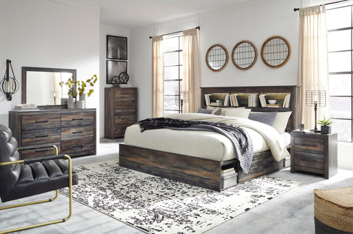 Drystan King Bookcase Storage Bed, Dresser, Mirror, Chest and 2 Nightstands