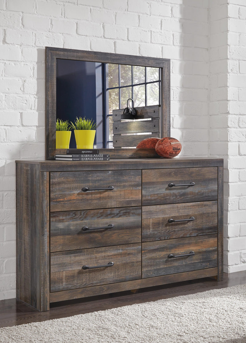 Drystan Queen Bookcase Storage Bed, Dresser and Mirror