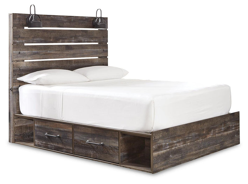 Drystan Queen Panel Storage Bed, Dresser, Mirror, Chest and Nightstand