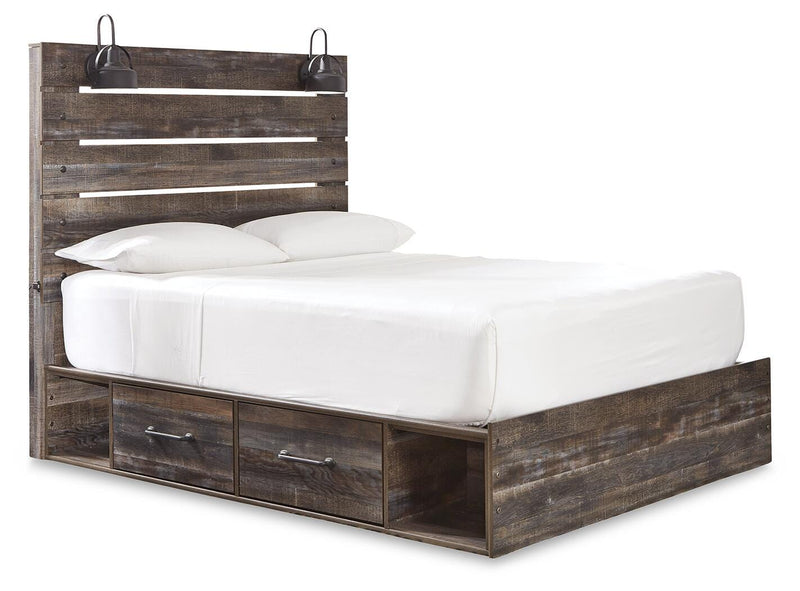 Drystan Queen Panel Bed with Storage, Chest and Nightstand