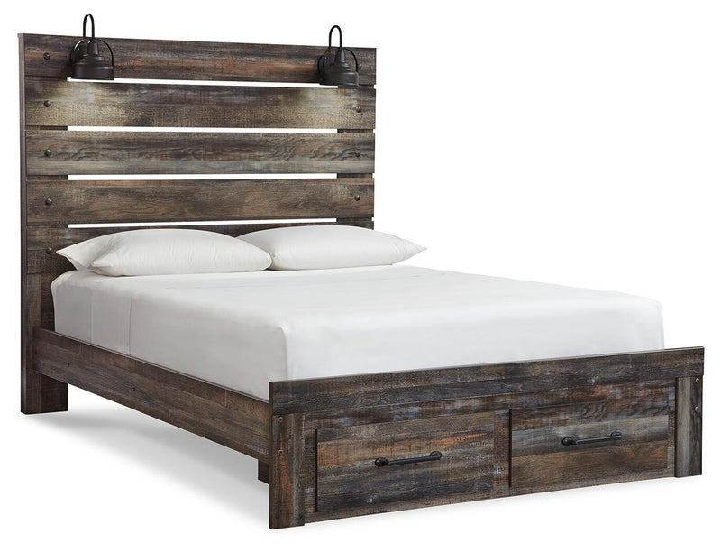 Drystan Queen Panel Storage Bed, Dresser, Mirror and Nightstand