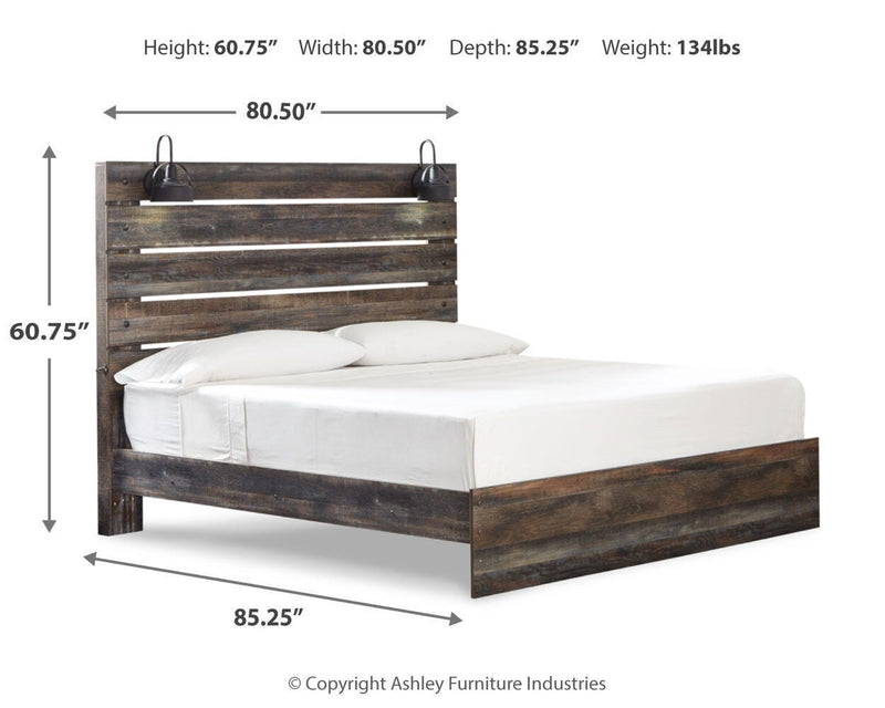 Drystan King Panel Bed, Dresser and Mirror