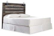 Drystan King Panel Headboard with Metal Frame, Dresser, Mirror, and Nightstand