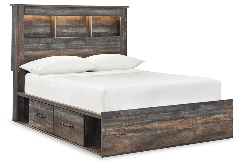 Drystan Full Bookcase Storage Bed, Dresser, Mirror and 2 Nightstands