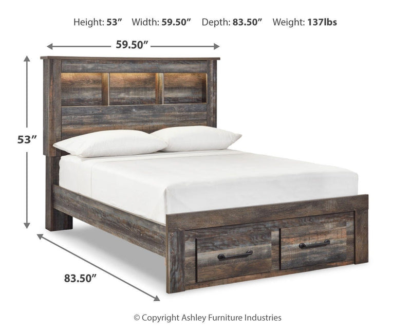 Drystan Full Bookcase Storage Bed, Chest and Nightstand