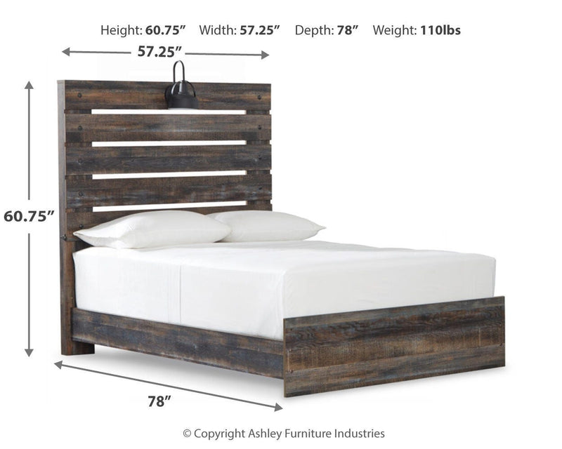 Drystan Full Panel Bed, Dresser, Mirror, and Nightstand