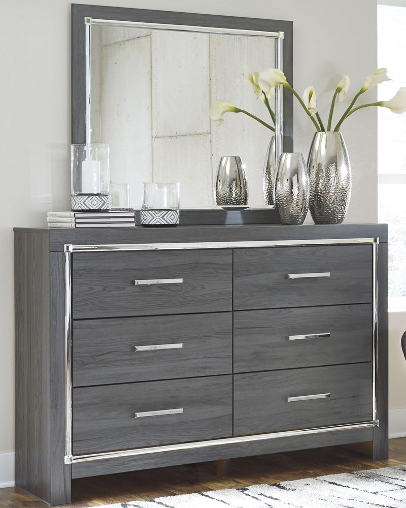 Lodanna Queen Panel Storage Bed with Mirrored Dresser and Nightstand