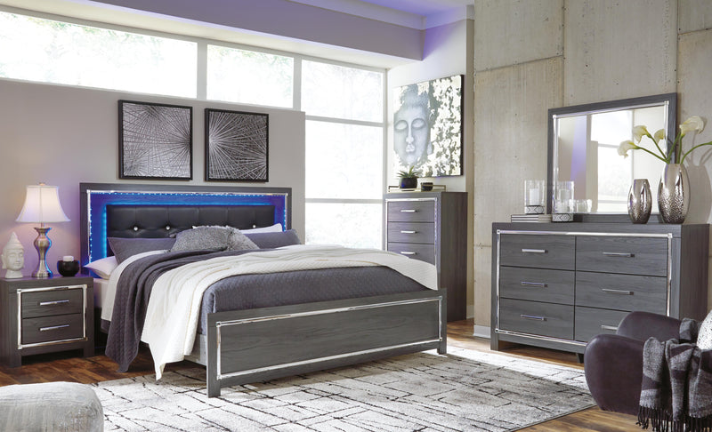 Lodanna King Upholstered Panel Bed, Dresser, Chest and 2 Nightstands