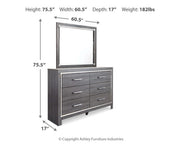Lodanna King Panel Storage Bed with Mirrored Dresser and Nightstand