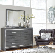 Lodanna Queen Upholstered Panel Bed, Dresser and Mirror